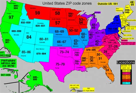 Image result for 50 State Zip Code Map