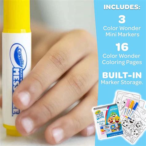 Buy Crayola Baby Shark Color Wonder Travel Activity Pad, Mess Free ...