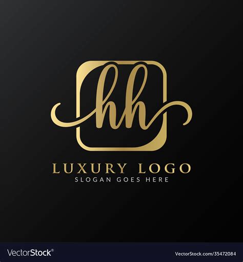 Hh logo design template initial luxury letter Vector Image