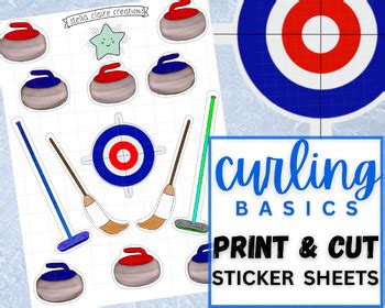 Print & Cut Sticker Sheet | Curling | Winter Sports | Printable Digital ...
