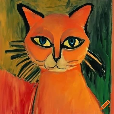 Abstract painting of a cat by Henri Matisse on Craiyon