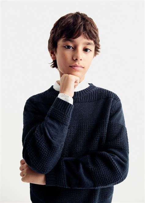 Structured knitted sweater - Boys | MANGO OUTLET United Kingdom