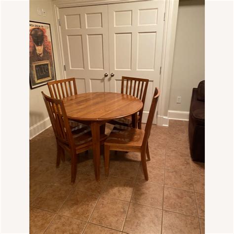 Ethan Allen Round Kitchen Table with 4 Chairs - AptDeco