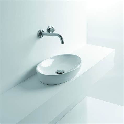 WS Bath Collections H10 WSBC Ceramic 12.6-in Vessel Oval Modern Ceramic ...