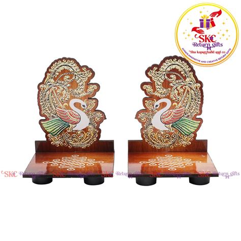 MDF Diya Stand Peacock Pair – Sha Kapurchand & Co