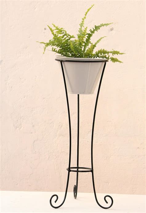 Green Gardenia Iron Pot Stand/Plant Stand with Metal Planter-Large ...