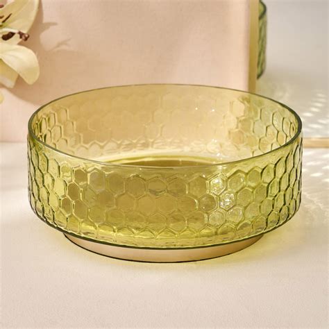 Buy Brian Glass Honeycomb Potpourri Bowl from Home Centre at just INR 999.0