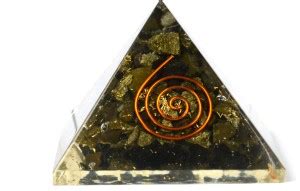 REIKI CRYSTAL PRODUCTS Pyrite Orgone Pyramid 50-60 mm For Vastu & Reiki ...