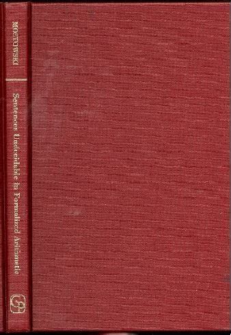 Buy Sentences Undecidable in Formalized Arithmetic: An Exposition of ...