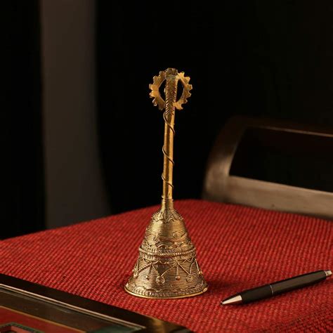 ExclusiveLane 'Divine Resonance' Brass Pooja Bell for Home Mandir ...