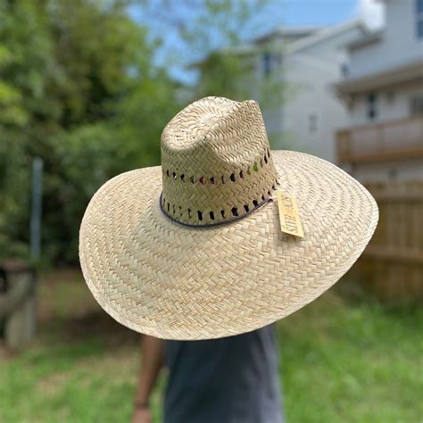 Large Wide Brim Straw Hat. Outdoor Sun Hat. Fisherman and Camping Hat ...