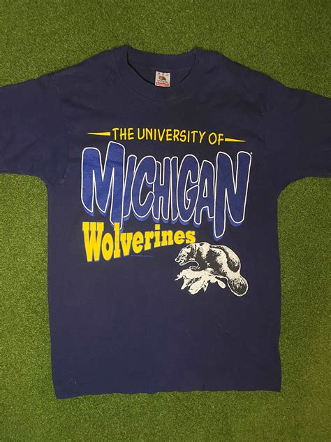 90s Michigan Wolverines - Vintage University Tee Shirt (Medium ...