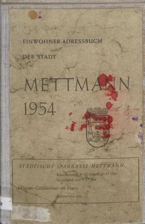 Mettmann/Adressbuch 1954 – GenWiki