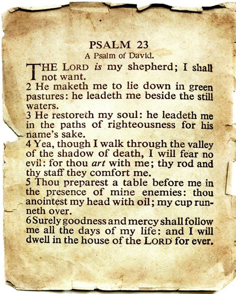 Catholic print picture - Psalm 23 on Old Paper R - 8" x 10" ready to be ...