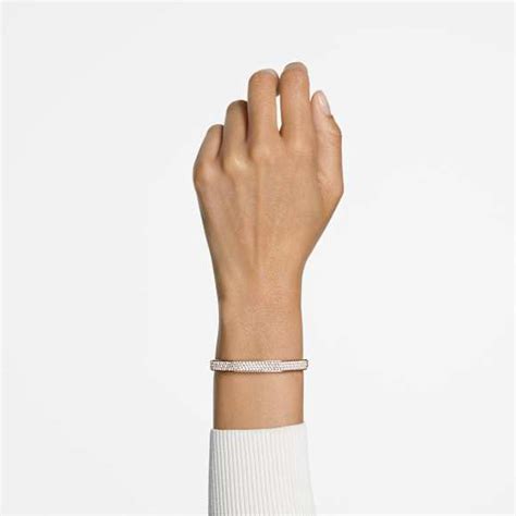 Dextera bangle, Octagon shape, White, Rose gold-tone plated | Swarovski