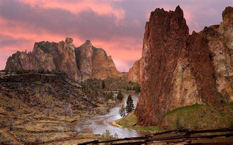 Download Cliff River Oregon Smith Rock State Park Nature Canyon HD ...