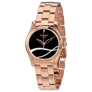 Tissot T-Wave Analogue Women's Watch(Black Dial Rose Gold Colored Strap ...