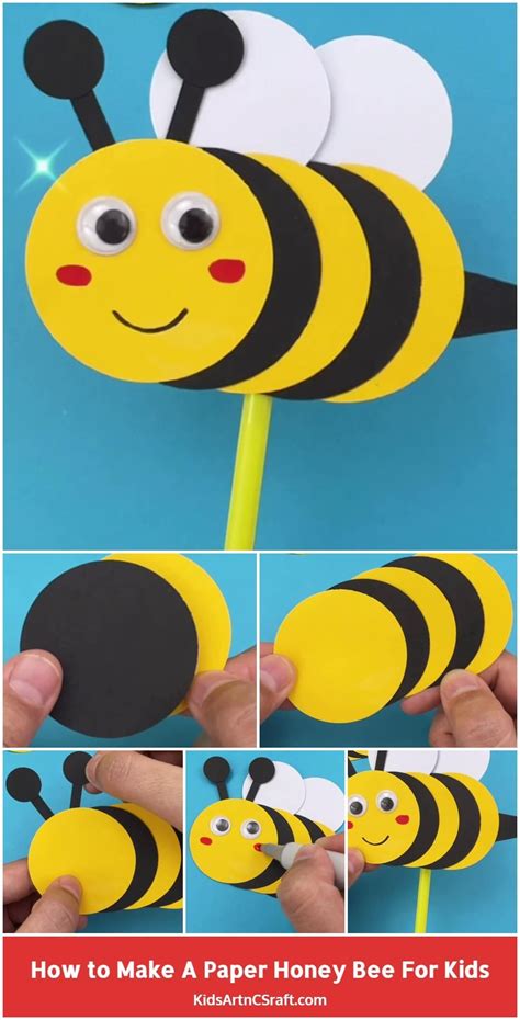 DIY Paper Honey Bee Craft for Kids - Step by Step Tutorial - Kids Art ...