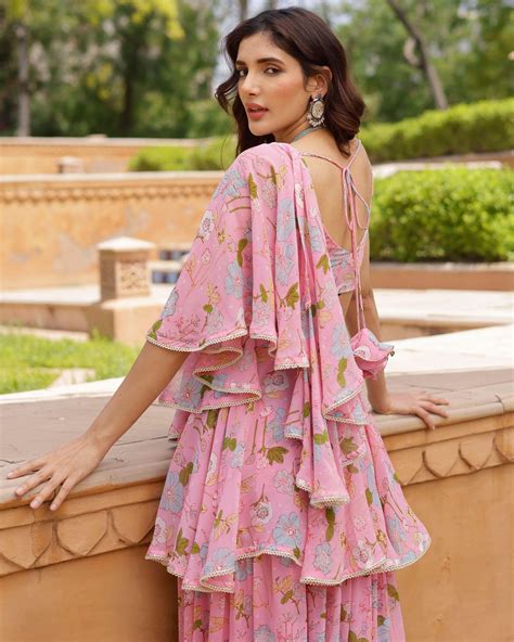 Shop Afreen Georgette Pre Draped Saree for Women Online in India at Aachho