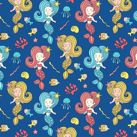 Image result for Vector Mermaid Pattern