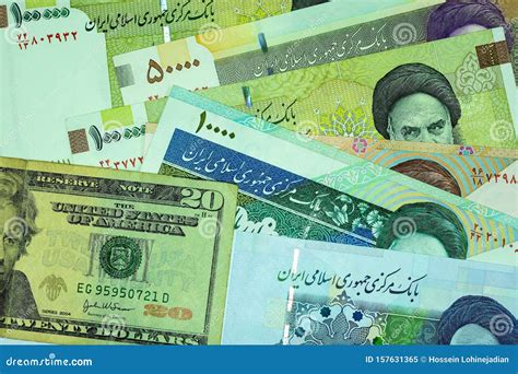 Close-up Iranian Banknote and Currency, Rials, Islamic Republic of Iran ...
