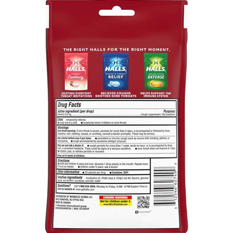 HALLS Relief Cherry Cough Drops 30ct - Soothing Cough Drops (Pack of 1 ...