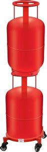 Spylock Double Heavy Gas Cylinder Stand LPG Gas Trolley with Heavy Duty ...