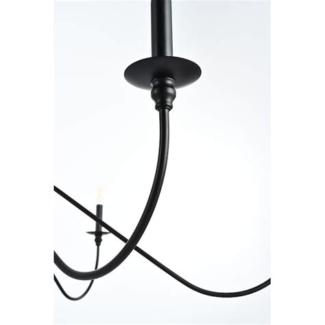 Elegant Decor Home Furnishing 6 -Light Matte Black Bare bulb Iron ...