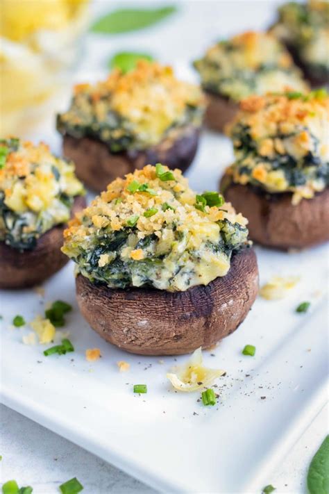 Spinach Stuffed Mushrooms Recipe - Evolving Table