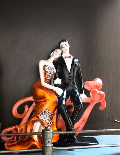 Buy CraftVatika Romantic Love Couple Sitting on Joy Word Statue ...