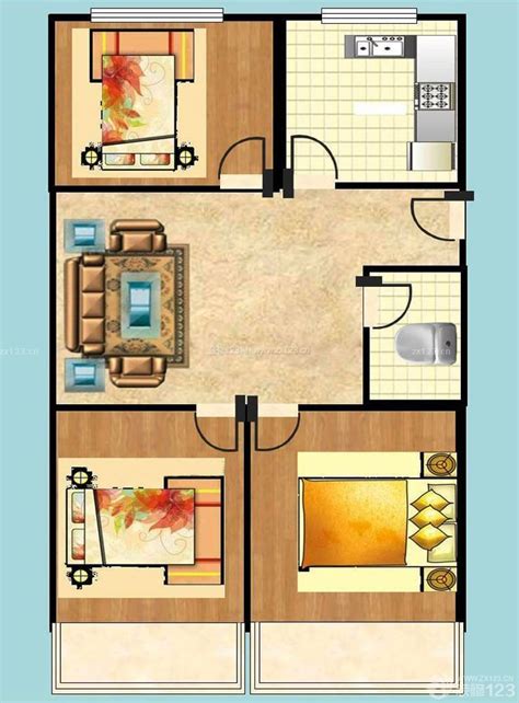 某三室两厅一厨一卫室内设计户型平面图psd格式[原创]