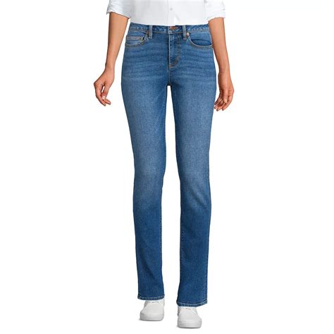 Women's Lands' End Tall Mid-Rise Straight Leg Jeans