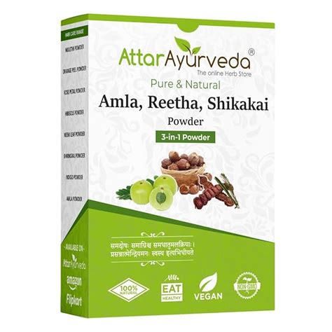 Attar Ayurveda Amla, Reetha, Shikakai powder for Hair growth | Natural ...