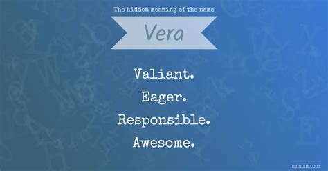 The hidden meaning of the name Vera | Namious