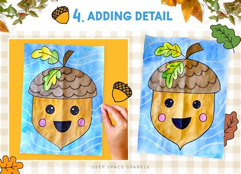 Acorn Art Project Using Watercolors | Deep Space Sparkle