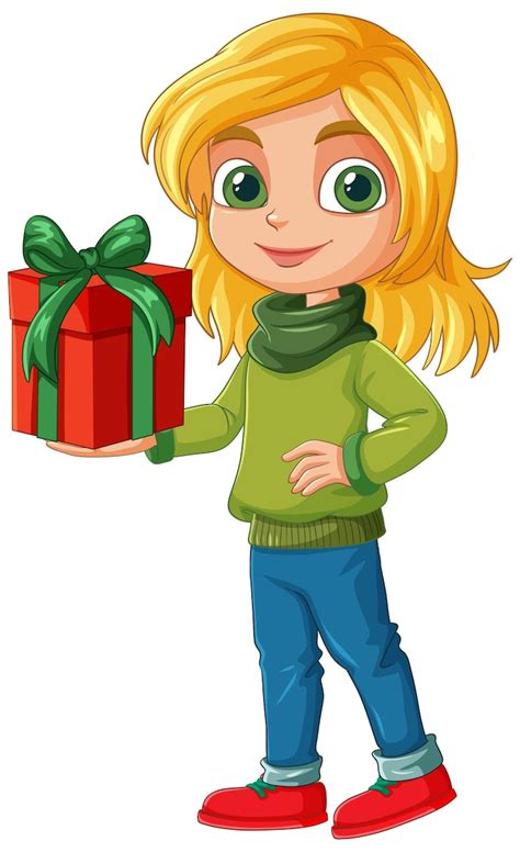Child holding a gift Vectors - Download Free High-Quality Vectors from ...