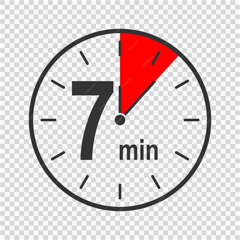 Premium Vector | Clock icon with 7 minute time interval Countdown timer ...