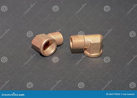 Threaded Brass Plumbing Fittings Stock Photo - Image of threaded ...