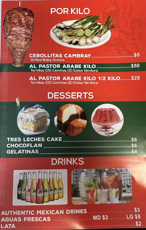 Menu at Taqueria La Casita restaurant, Roselle Park