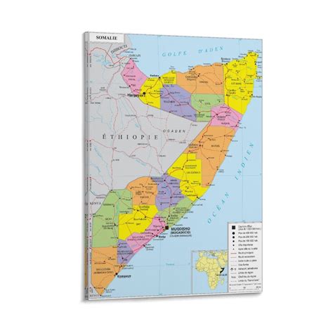 Somalia Map Posters Canvas Art Poster and Wall Art Picture Print Modern ...