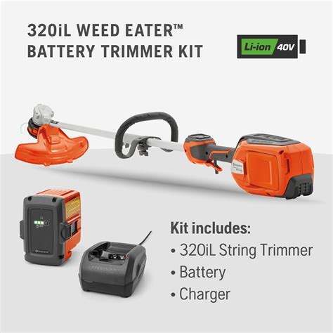 Husqvarna Weed Eater 320iL 40-volt 16-in Straight Shaft Battery String ...
