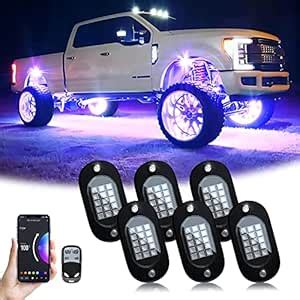 Ride2joy RGB LED Rock Lights, 90 LEDs Lights with Phone App/Remote ...