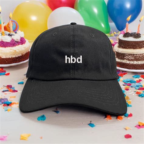 HBD Hat – Embroidered Happy Birthday Abbreviation Cap | Minimalist ...