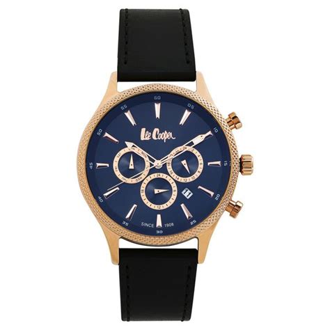 Buy Online Lee Cooper Quartz Multifunction Black Dial Leather Strap ...