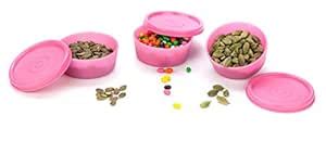 Buy Signoraware Mini Mate Plastic Container Set, Set of 3, 70ml, Pink ...