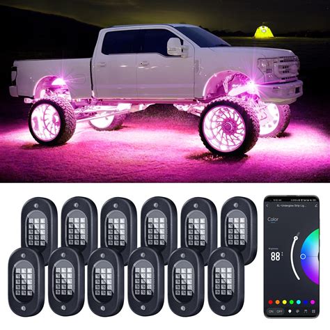 Amazon.com: Honalia LED Rock Lights for Trucks 12 Pods, Multicolor ...