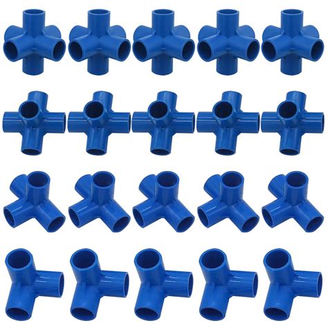 Buy 20 Pack 1/2" PVC Elbow Fittings,3 Way 4 Way 5 Way 6Way PVC Pipe ...