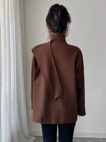 Elenzga Women's Elegant Wool Wrap Shawl Collar Overcoat, Sophisticated ...