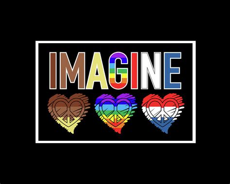 Imagine Peace Heart Art - Tri Color Digital Art by Artistic Mystic