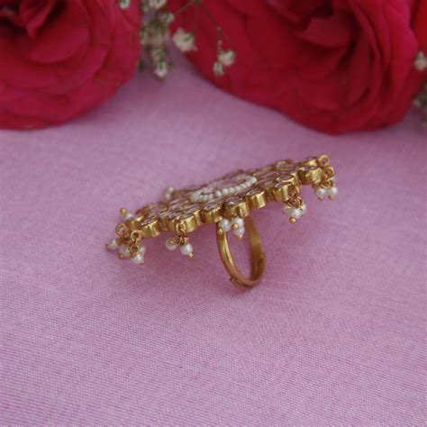 Buy Silver Jadau Ring Online - Unniyarcha – Unniyarcha